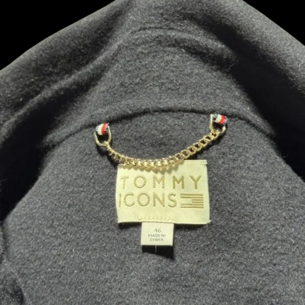 Tommy Hilfiger ICONS Wool Blend Navy Silver Crest Buttons Shacket Jacket (SZ 46) - Picture 16 of 16